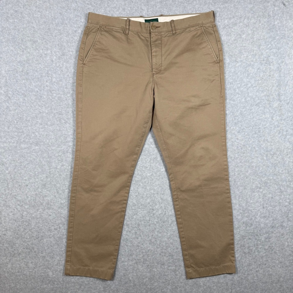J Crew Oarsman Mens Chino Pants Khaki Tan 100% Cotton Twill 36x32 (Fits 36x28)